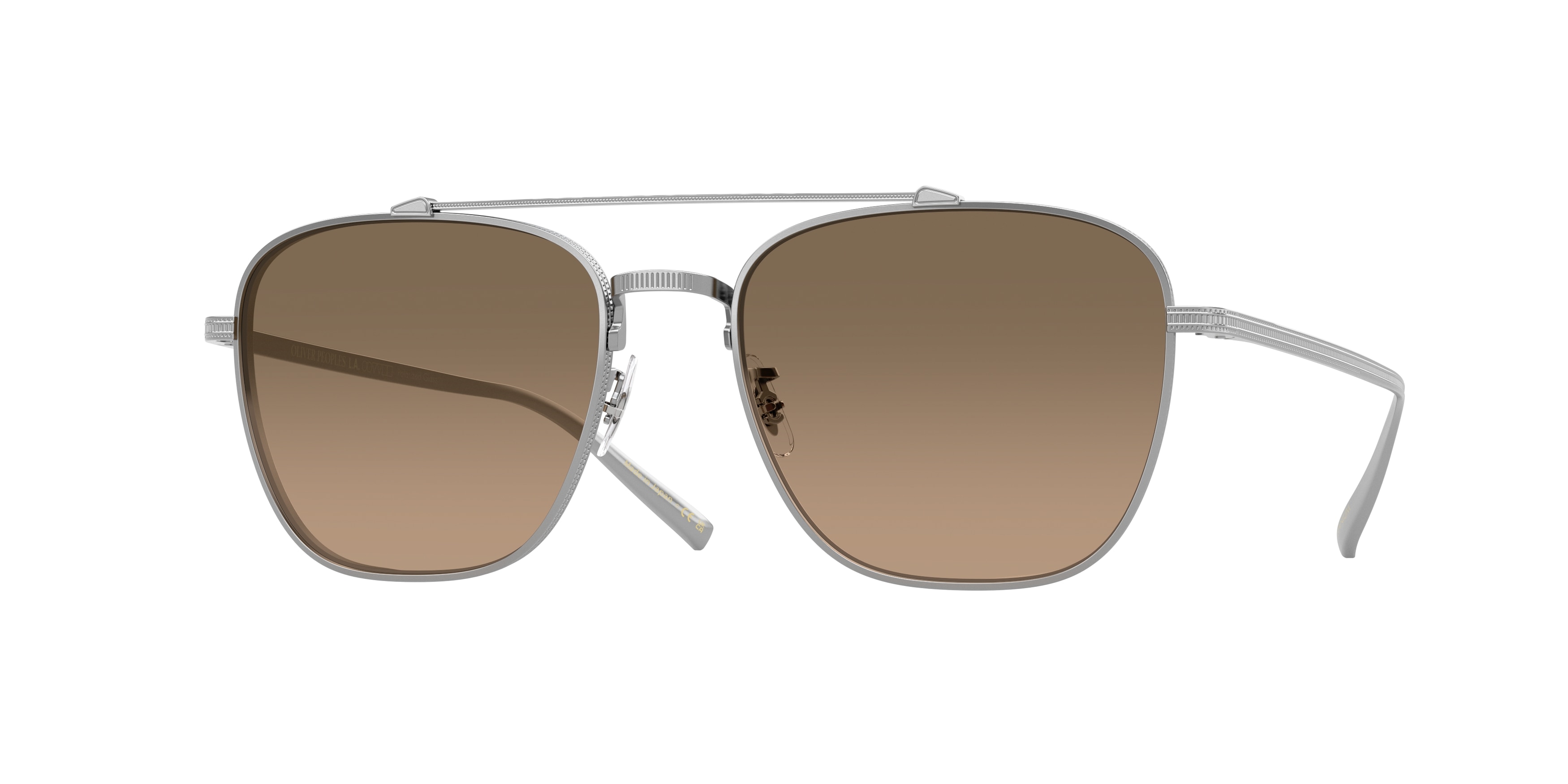 Oliver Peoples OV1349ST Avison Polarized 5036GN Men's Sunglasses Silver Size 55